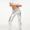 GOOD AMERICAN Pants GOOD ICON METALLIC | SILVER METALLIC005
