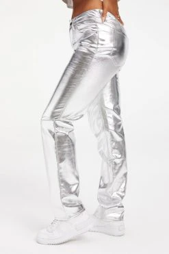 GOOD AMERICAN Pants GOOD ICON METALLIC | SILVER METALLIC005