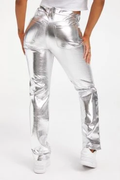 GOOD AMERICAN Pants GOOD ICON METALLIC | SILVER METALLIC005