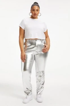 GOOD AMERICAN Pants GOOD ICON METALLIC | SILVER METALLIC005