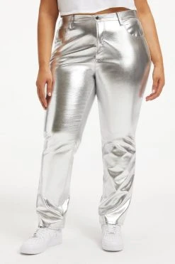 GOOD AMERICAN Pants GOOD ICON METALLIC | SILVER METALLIC005