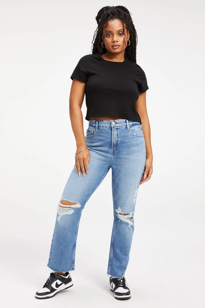 Wholesale 🔥 GOOD AMERICAN GOOD ICON CROP | INDIGO157 High Waisted 😉 7 GOOD AMERICAN GOOD ICON CROP | INDIGO157 High Waisted