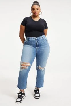 Wholesale 🔥 GOOD AMERICAN GOOD ICON CROP | INDIGO157 High Waisted 😉 29 GOOD AMERICAN GOOD ICON CROP | INDIGO157 High Waisted