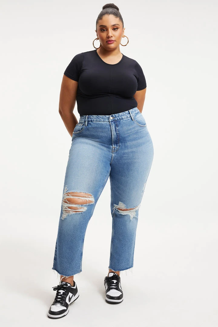 Wholesale 🔥 GOOD AMERICAN GOOD ICON CROP | INDIGO157 High Waisted 😉 12 GOOD AMERICAN GOOD ICON CROP | INDIGO157 High Waisted