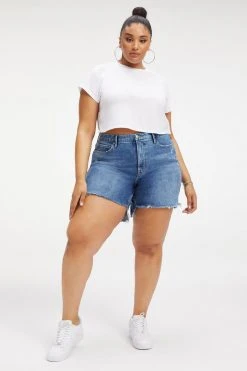 GOOD AMERICAN GOOD ICON SHORT | INDIGO154