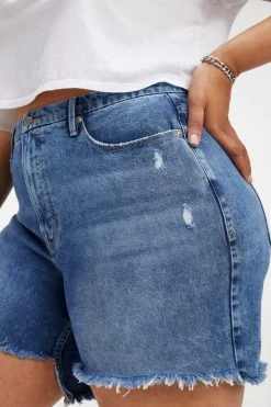 GOOD AMERICAN GOOD ICON SHORT | INDIGO154