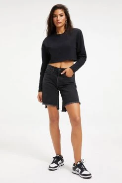 GOOD AMERICAN GOOD ICON SHORT | BLACK277 High Waisted