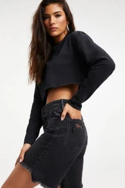 GOOD AMERICAN GOOD ICON SHORT | BLACK277 High Waisted