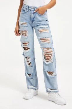 GOOD AMERICAN High Waisted GOOD '90S EXTRA EXTREME RIPS | INDIGO297