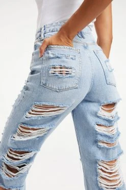 GOOD AMERICAN High Waisted GOOD '90S EXTRA EXTREME RIPS | INDIGO297