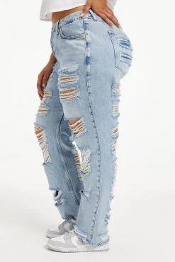 GOOD AMERICAN High Waisted GOOD '90S EXTRA EXTREME RIPS | INDIGO297