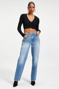 GOOD AMERICAN High Waisted GOOD '90S LOOSE | INDIGO054