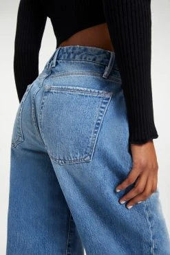 GOOD AMERICAN High Waisted GOOD '90S LOOSE | INDIGO054