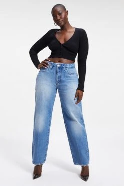 GOOD AMERICAN High Waisted GOOD '90S LOOSE | INDIGO054