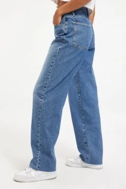 GOOD AMERICAN High Waisted GOOD '90s LOOSE RAW HEM | INDIGO163