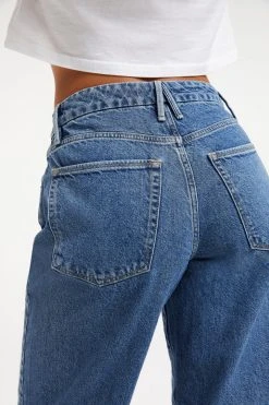 GOOD AMERICAN High Waisted GOOD '90s LOOSE RAW HEM | INDIGO163