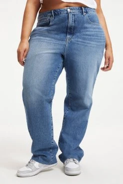 GOOD AMERICAN High Waisted GOOD '90s LOOSE RAW HEM | INDIGO163