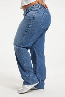 GOOD AMERICAN High Waisted GOOD '90s LOOSE RAW HEM | INDIGO163