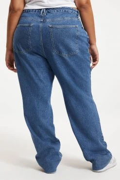 GOOD AMERICAN High Waisted GOOD '90s LOOSE RAW HEM | INDIGO163