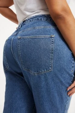 GOOD AMERICAN High Waisted GOOD '90s LOOSE RAW HEM | INDIGO163