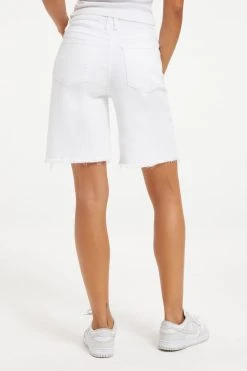 GOOD AMERICAN High Waisted GOOD ICON SHORT | WHITE001