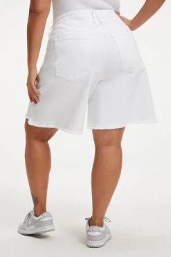 GOOD AMERICAN High Waisted GOOD ICON SHORT | WHITE001