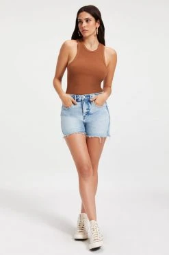 GOOD AMERICAN GOOD '90s SHORT | INDIGO070 High Waisted