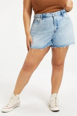 GOOD AMERICAN GOOD '90s SHORT | INDIGO070 High Waisted