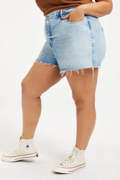 GOOD AMERICAN GOOD '90s SHORT | INDIGO070 High Waisted