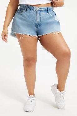 GOOD AMERICAN High Waisted GOOD '90S SHORT | BLUE650