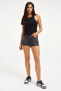 GOOD AMERICAN GOOD '90s SHORT | BLACK278 High Waisted