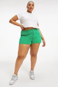 GOOD AMERICAN GOOD '90S SHORT | SUMMER GREEN002