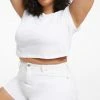 GOOD AMERICAN High Waisted GOOD '90S SHORT | WHITE001