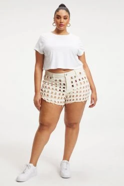 GOOD AMERICAN GOOD '90s LASER SHORT | BONE001