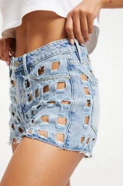GOOD AMERICAN GOOD '90s LASER SHORT | INDIGO174 High Waisted