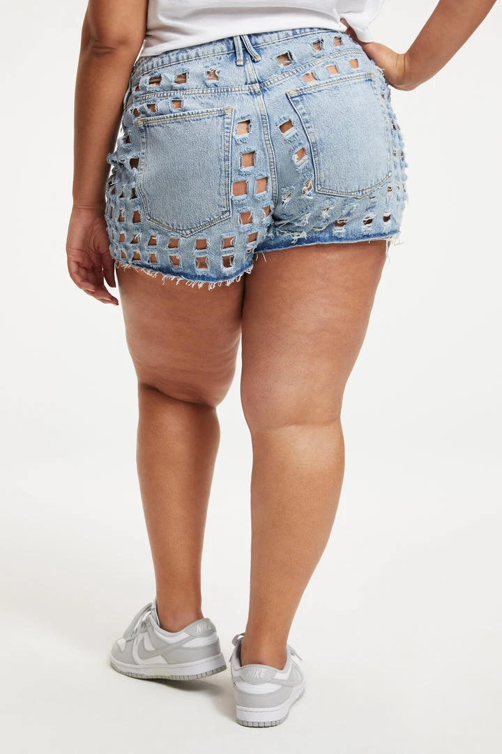 Discount 🥰 GOOD AMERICAN GOOD '90s LASER SHORT | INDIGO174 High Waisted 🥰 11 GOOD AMERICAN GOOD '90s LASER SHORT | INDIGO174 High Waisted