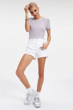 Best Sale ๐ฏ GOOD AMERICAN High Waisted GOOD '90s SHORT | WHITE040 ๐ 25 GOOD AMERICAN High Waisted GOOD '90s SHORT | WHITE040