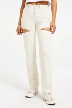 GOOD AMERICAN GOOD ICON CUTOUT | BONE001 High Waisted