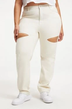 GOOD AMERICAN GOOD ICON CUTOUT | BONE001 High Waisted