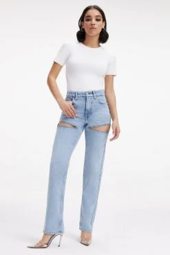 GOOD AMERICAN GOOD ICON CUTOUT | BLUE813