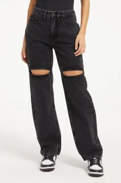 GOOD AMERICAN GOOD '90S W/ THIGH SLITS | BLACK268 High Waisted