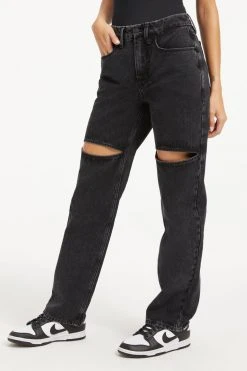 GOOD AMERICAN GOOD '90S W/ THIGH SLITS | BLACK268 High Waisted