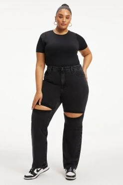 GOOD AMERICAN GOOD '90S W/ THIGH SLITS | BLACK268 High Waisted