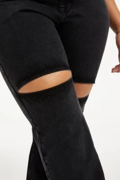 GOOD AMERICAN GOOD '90S W/ THIGH SLITS | BLACK268 High Waisted