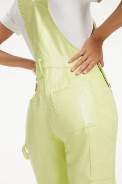GOOD AMERICAN BETTER THAN LEATHER OVERALL | KEY LIME001