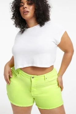 GA-SALE High Waisted GOOD '90S SHORTS | KEY LIME001