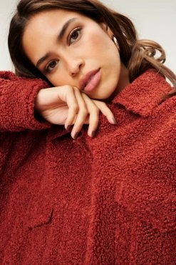 GA-SALE Tops GOOD OVERSIZED SHERPA TRUCKER | BRICK001