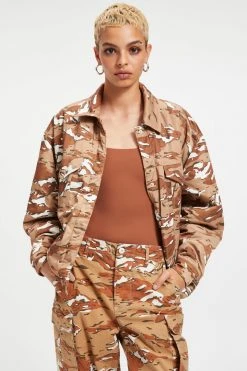 Deals 🎁 GA-SALE DESERT OVERSIZED JACKET | PECAN CAM0 002 Tops ⌛ 22 GA-SALE DESERT OVERSIZED JACKET | PECAN CAM0 002 Tops