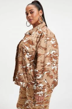 Deals 🎁 GA-SALE DESERT OVERSIZED JACKET | PECAN CAM0 002 Tops ⌛ 18 GA-SALE DESERT OVERSIZED JACKET | PECAN CAM0 002 Tops