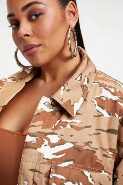 GA-SALE DESERT OVERSIZED JACKET | PECAN CAM0 002 Tops